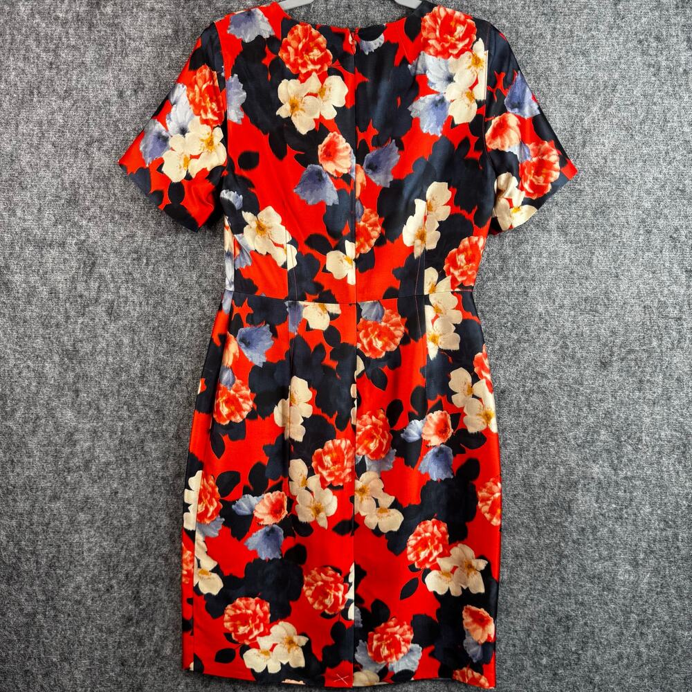 J.Crew Collection Silk Wool Floral Sheath Dress Red Size 6 NWT - Picture 3 of 12